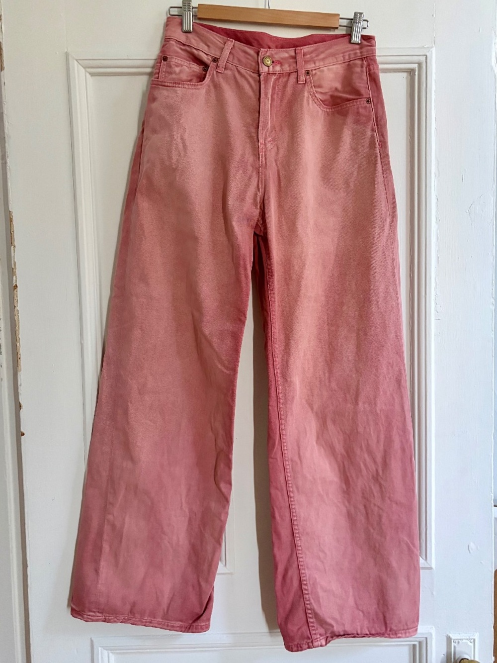 B Sides jeans wide leg light faded pink jeans size 27